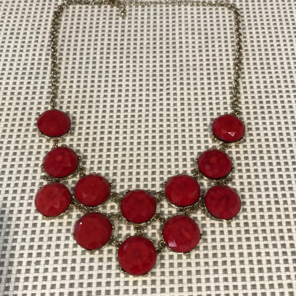 Gold and red statement Necklace